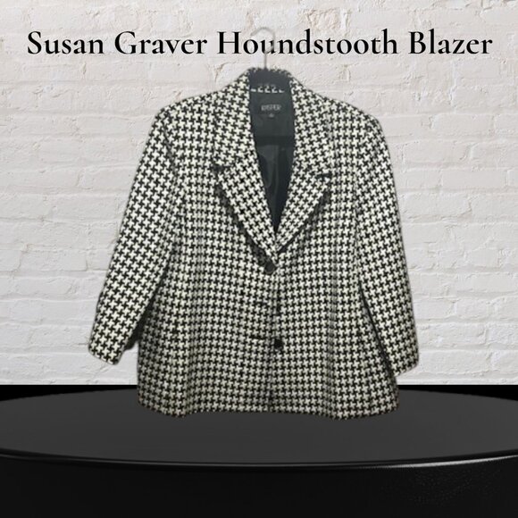 A Susan Graver Houndstooth Blazer - Picture 1 of 2